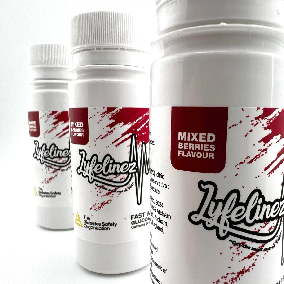 3 tubs of fast acting glucose products.
