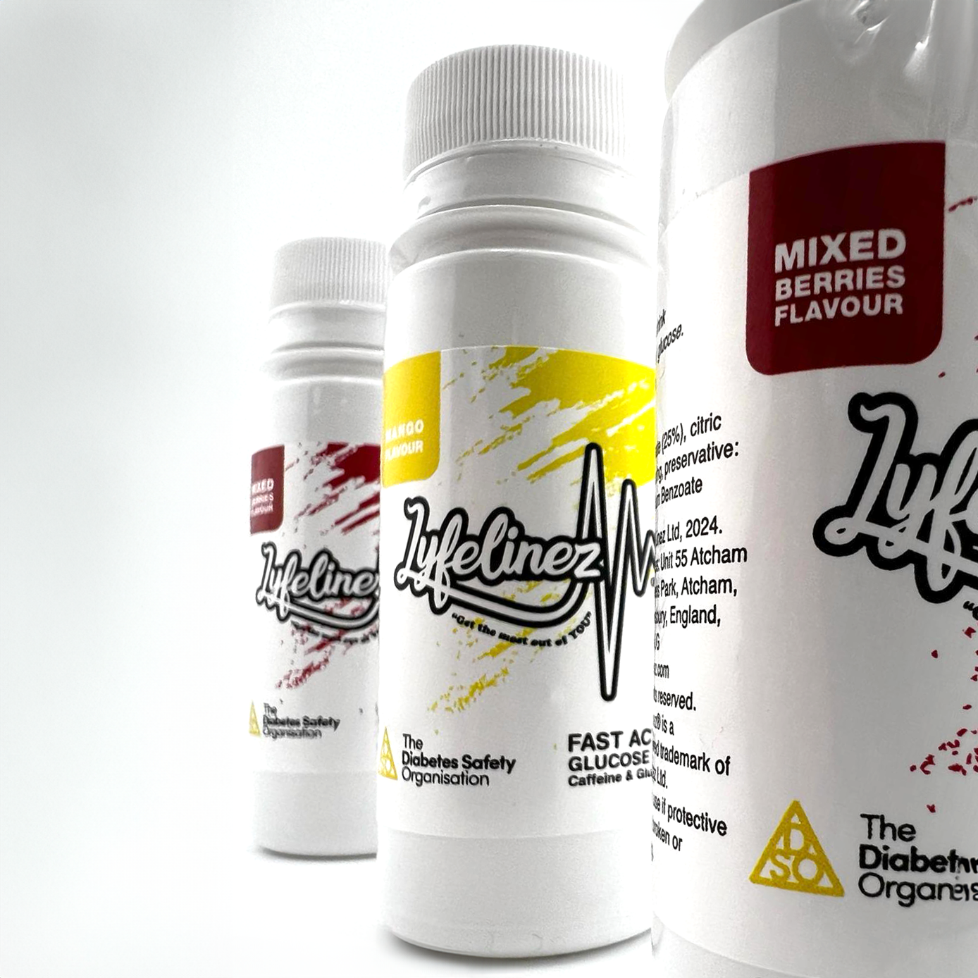 3 tubs of fast acting glucose products.