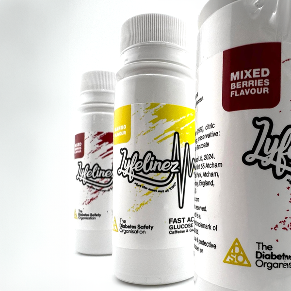 3 tubs of fast acting glucose products.